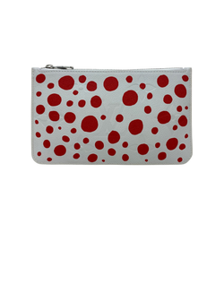 Pouch Yayoi Kusama, Piel, Blanco/Rojo, 3